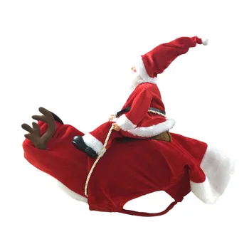 Komik Noel Baba Kostüm Köpekler Için Kış Sıcak Köpek Ceket Chihuahua Pug Yorkshire Giyim Noel Pet Köpek Soyunma Up Giysileri