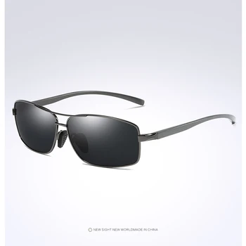Vintage Polarize Güneş Gözlüğü Erkek Kare Sürüş Shades Erkek Dikdörtgen Metal Çerçeve Marka Klasik Gözlük UV400 güneş gözlüğü 3
