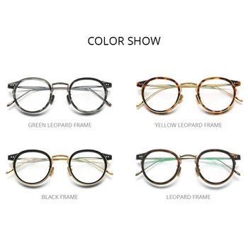 FONEX Asetat Titanyum Gözlük Çerçeve Erkekler 2022 Retro Vintage Yuvarlak Reçete Gözlük Kadın Gözlük Optik Gözlük 850