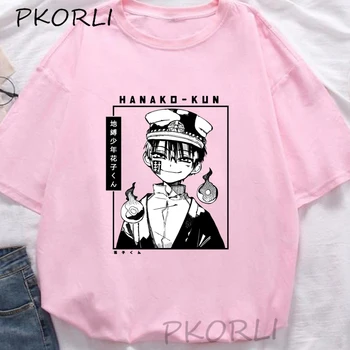 Hanako Kun Manga Tişörtleri Kadın Tuvalet Bağlı T-shirt Pamuk Boy Kadın Yaz Üst Yugi Amane Bayanlar Giyim Streetwear 1