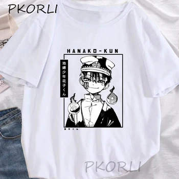 Hanako Kun Manga Tişörtleri Kadın Tuvalet Bağlı T-shirt Pamuk Boy Kadın Yaz Üst Yugi Amane Bayanlar Giyim Streetwear 4