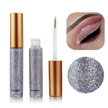 Kadınlar ıçin 1 Adet Altın Parlak Eyeliner Kozmetik Pigment Gümüş Renk Sıvı Glitter Eyeliner Profesyonel Makyaj Kozmetik Araçları E03