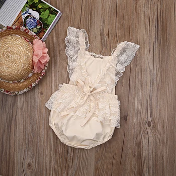 Pudcoco Yenidoğan Bebek Kız Çiçek Bodysuit Dantel Fırfır Bebes Vücut Bodysuits Prenses Kız Sunsuit Giysileri 0-24 M