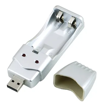 Besegad Taşınabilir 2 bölmeli USB pil şarj cihazı Şarj Edilebilir Evrensel AA / AAA Nİ-MH Pil Nikel-Kadmiyum Pil
