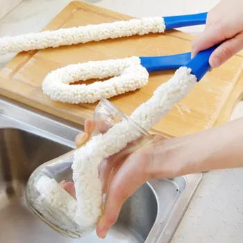 1 Pcs Bükülebilir köpük fırça Temizleyici Mutfak Temizleme Araçları için Züccaciye Kadehler Uzun Boylu Cam Içme Fincan Fırça