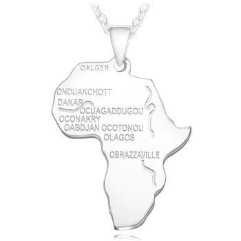 Afrika Harita Kolye Kolye için Erkek / Kadın Moda Altın Gümüş Renk Hiphop Zincir Gerdanlık Takı Hediye