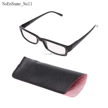 Moda Kadın Kare Çerçeve okuma gözlükleri Gözlük Presbiyopi Okuyucular +1.0 İla +4.0 deri kapaklı
