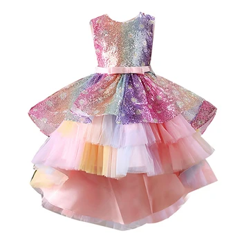 2021 Yeni Bebek Kız Çiçek Prenses Balo Parti Tutu Firar Elbise İçin Brithday Düğün Çocuk Parti Elbise Çocuk Giyim 1