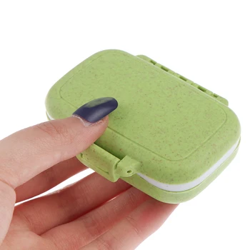 Taşınabilir Buğday Renk Hap Kutusu Tablet Pillbox Dağıtıcı Tıp saklama Kutuları 1