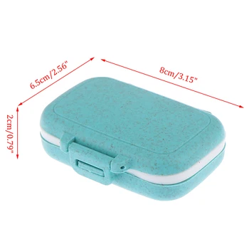 Taşınabilir Buğday Renk Hap Kutusu Tablet Pillbox Dağıtıcı Tıp saklama Kutuları 3