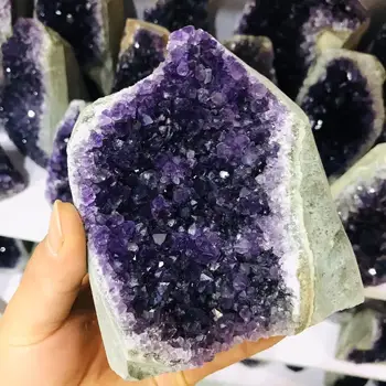 Doğal Ametist Taş Geode Kristal Küme Ev Dekorasyon Ham Kuvars Mineraller Gerçek Uruguay Manevi Çakra Reiki Numune