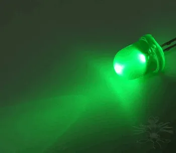 8mm zümrüt-yeşil hasır şapka ışık yayan diyot Ultra parlak LED lamba boncuk Plug-in DIY kiti uygulama geniş açı 8mm 50 adet / grup 0