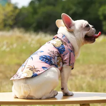 Köpek Hawaii Tarzı Giysiler Pet Yaz Plaj Gömlek Köpek Baskı Ceket Kedi Nefes Kamp Çiçek Yelek Köpek Tatil Aksesuarları 5