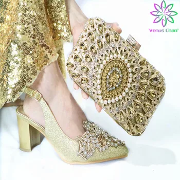 Gümüş Renk Yeni Varış İtalyan Kadın Ayakkabı ve çanta seti Yüksek Kalite Yeni Tasarım Nijeryalı Lady Eğlence Ayakkabı ve Çanta için Parti 2