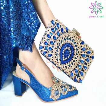 Gümüş Renk Yeni Varış İtalyan Kadın Ayakkabı ve çanta seti Yüksek Kalite Yeni Tasarım Nijeryalı Lady Eğlence Ayakkabı ve Çanta için Parti 4