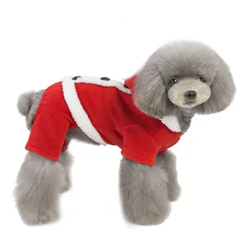 Pet Kış Pamuk Sıcak Noel Tarzı Ceket Dört Bacaklı Kırmızı Festvial Giyinmek Giysi Küçük Mediun Köpek Kedi İçin Yeni Stil