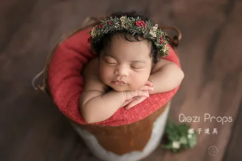 Yenidoğan Fotoğraf Prop şapkalar bebek fotoğraf kafa bandı 2 çeşit seçilecek gerçek çiçek serisi 0