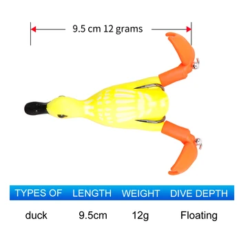 LUSHAZER ördek yavrusu Pervane flipper 9.5 cm 12g Yapay lures Pike Pesca Balıkçılık cazibesi Bas 2