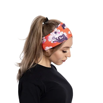 Bohemian Çiçek Baskı Geniş Kafa Bandı Kadınlar İçin Yoga Fitness Spor Ter Elastik Hairband Koşu Bandaj Saç Bantları Headdress 1