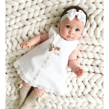 Blotona Bebek Kız Yaz Giyim Seti, Kolsuz Dantel Fırfır Prenses Elbise + Elastik Ilmek Bandı 0-24Months 4