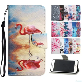 Cüzdan kılıf deri kılıf Için Xiao mi mi 10 10 T 11 Lite Pro POCO X3 NFC Pro telefon kitap kapağı Kelebek çiçek Kedi Flamingo Boyalı 4
