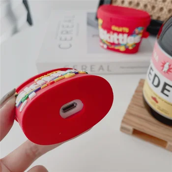 Sevimli 3D Gökkuşağı şeker Skittles AirPods Pro 2 1 Için Kablosuz Bluetooth Kulaklık Durumda Yumuşak Silikon Kulaklık Koruma Kılıf Kapak
