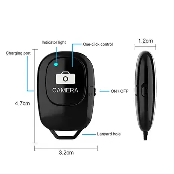 Telefon Uzaktan Kumandası Bluetooth uyumlu 5.0 Kablosuz Mini Gecikmeyen Sürücü-Fotoğraf Çekmek için Ücretsiz Uzaktan Deklanşör