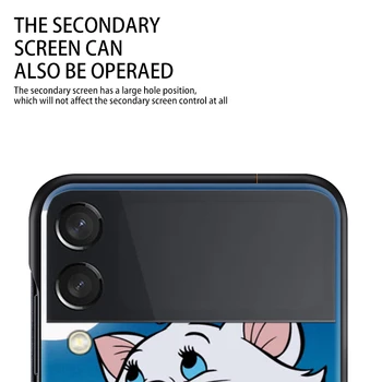 Darbeye dayanıklı Sert Katlanır Yeni Mobil Kapak Disney Aristocats Samsung Galaxy Z Flip 3 5G Siyah Fundas Telefon Kılıfı 3