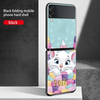 Darbeye dayanıklı Sert Katlanır Yeni Mobil Kapak Disney Aristocats Samsung Galaxy Z Flip 3 5G Siyah Fundas Telefon Kılıfı 4
