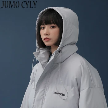 JUMO CYLY kadın Aşağı Ceket Ceketler Coat Kış Kalın Sıcak Kabarcık Boy Puffer Pamuk Yastıklı Mor Ceketler Dış Giyim