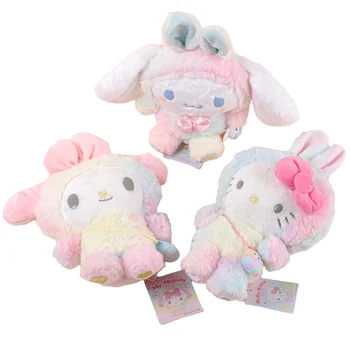 25 CM Yeni Kawaii Sanrio Peluş Kitty Benim Melody Cinnamoroll Tavşan Takım Yatıştırmak Çocuk peluş oyuncaklar Doğum Günü Hediyeleri Kız Çocuklar İçin
