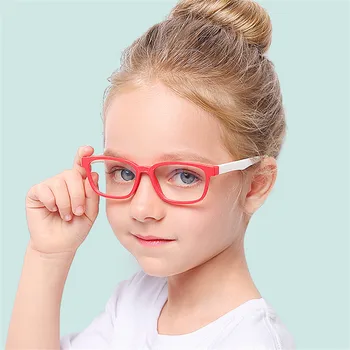 Ahora silikon mavi ışık Engelleme bilgisayar gözlük çerçeveleri için çocuk erkek kız Siyah yeşil kare çerçeve koruma gözlük UV400 0
