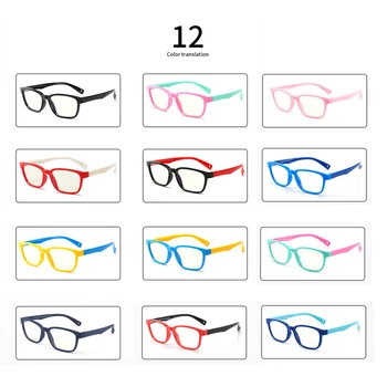 Ahora silikon mavi ışık Engelleme bilgisayar gözlük çerçeveleri için çocuk erkek kız Siyah yeşil kare çerçeve koruma gözlük UV400 1