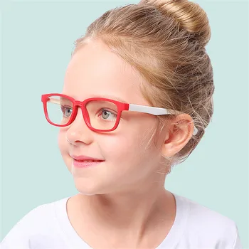 Ahora silikon mavi ışık Engelleme bilgisayar gözlük çerçeveleri için çocuk erkek kız Siyah yeşil kare çerçeve koruma gözlük UV400 2