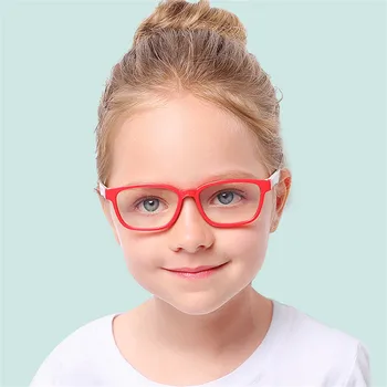 Ahora silikon mavi ışık Engelleme bilgisayar gözlük çerçeveleri için çocuk erkek kız Siyah yeşil kare çerçeve koruma gözlük UV400 5