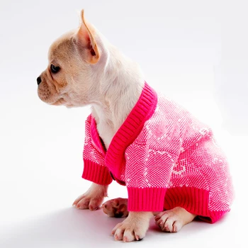 2021 Sıcak Sonbahar ve Kış Lüks Köpek Kazak Yumuşak ve Rahat Pet Giysi Fransız Bulldog Chihuahua Köpek Giysileri 1