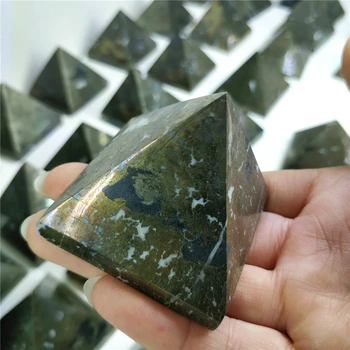 Doğal Pirit Kuvars Mısır Piramit Süs Taş Mineral Örneği Kristaller Iç masa dekoru Feng Shui Taş Koleksiyonları