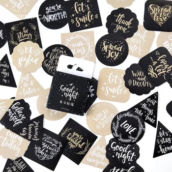 45 Adet / takım İngilizce Selamlar Wishes Kağıt Sticker Dekorasyon DIY El Yapımı Sanatlar Craft Sticker Noel hediyesi