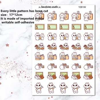 Güzel tavşan Etiket Etiket Kış Noel kawaii Dekoratif Sticker DIY Planlayıcısı günlüğü Scrapbooking albümü Kırtasiye Ofis