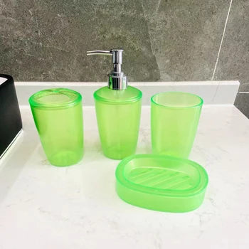 4 Adet / takım Plastik Banyo Aksesuarları Losyon Dispenseri Diş Fırçası Tutucu Sabun Kutusu Ev Dekorasyon Hediye ıçin Set