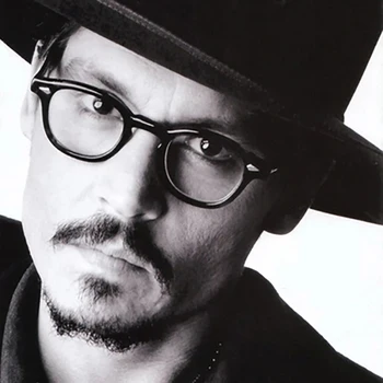 Johnny Depp Tarzı Gözlük Küçük Erkekler Retro Vintage Reçete Gözlük Kadın Optik Gözlük Çerçevesi Şeffaf lens Gözlük 1