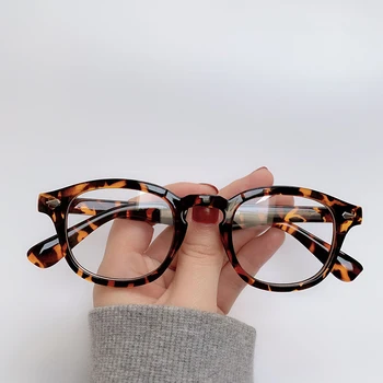 Johnny Depp Tarzı Gözlük Küçük Erkekler Retro Vintage Reçete Gözlük Kadın Optik Gözlük Çerçevesi Şeffaf lens Gözlük 3