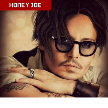 Johnny Depp Tarzı Gözlük Küçük Erkekler Retro Vintage Reçete Gözlük Kadın Optik Gözlük Çerçevesi Şeffaf lens Gözlük 5