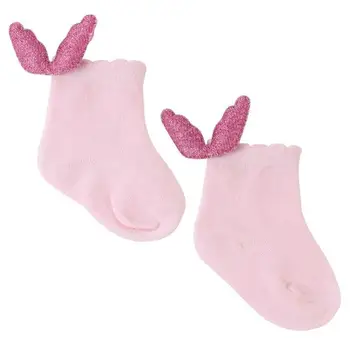 Bebek Çorap Gümüş Pembe Melek Kanatları Tasarım Çorap Kızlar için Çocuk Çorap Çocuk Ayak Giyim Ruffled Örme Moda Çorap