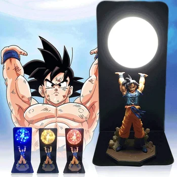 Dragon topu Z Süper Goku Şekil Gücü Bombalar LED masa Lambası DBZ Lamba Goku Yatak Odası Dekoratif Gece lambası koleksiyon oyuncaklar