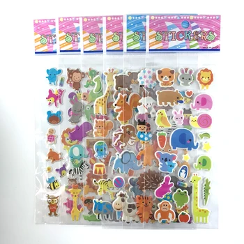 12 Sheets/Set Sevimli Hayvan Mini 3D Sticker Çocuk Erkek Kız DIY Oyuncak Scrapbooking için Kabarık PVC Çıkartmalar çocuk Hediye