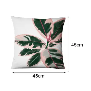 Tropikal Yaprak Şekli Baskılı Yastık Kılıfı Yeşil Bitki Yastık Dekoratif Yastık Ev Dekor Kanepe Atmak Yastık 45 * 45 cm 2