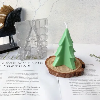 DIY El Yapımı Mum Kalıp Aroma Mum Yapma Malzemeleri Büyük Üç Boyutlu Noel Ağacı Akrilik Kalıp Noel Dekorasyon