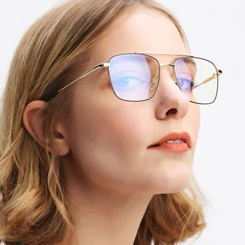 2021 Yeni Moda Metal Kare Gözlük Çerçeve Kadınlar Lüks Marka Tasarım Vintage Shades Optik Gözlük Erkekler Ince Sınır Gözlük 0