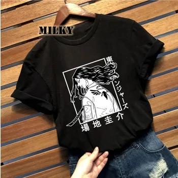 Kadın Tshirt Tokyo Revengers Keisuke Baji T Gömlek Anime Hip Hop Kısa Kollu Tee unisex Giyim